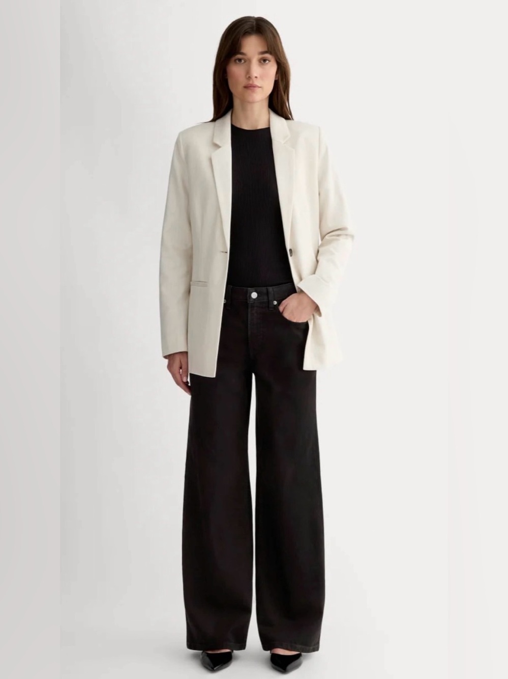 New Everlane THE MID-WAY JEAN in Washed Black Size 31
